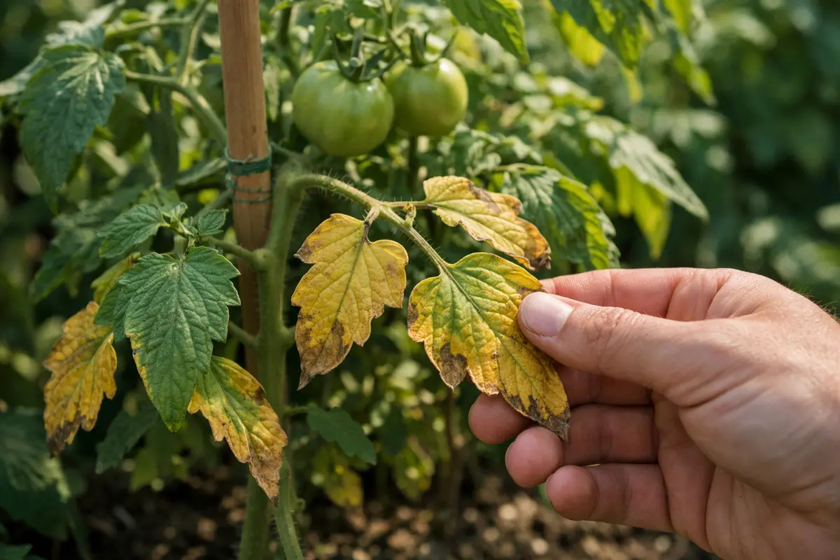 Identifying and Addressing Yellowing Leaves on Tomato Plants What causes yellowing leaves on my tomato plants Section illustr