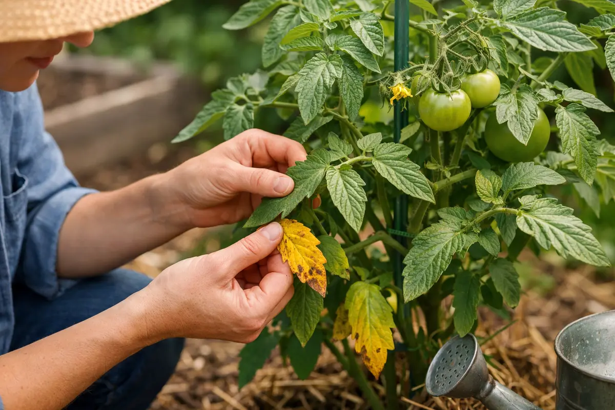 Preventing Yellowing Leaves Before They Start What causes yellowing leaves on my tomato plants Section illustration.
