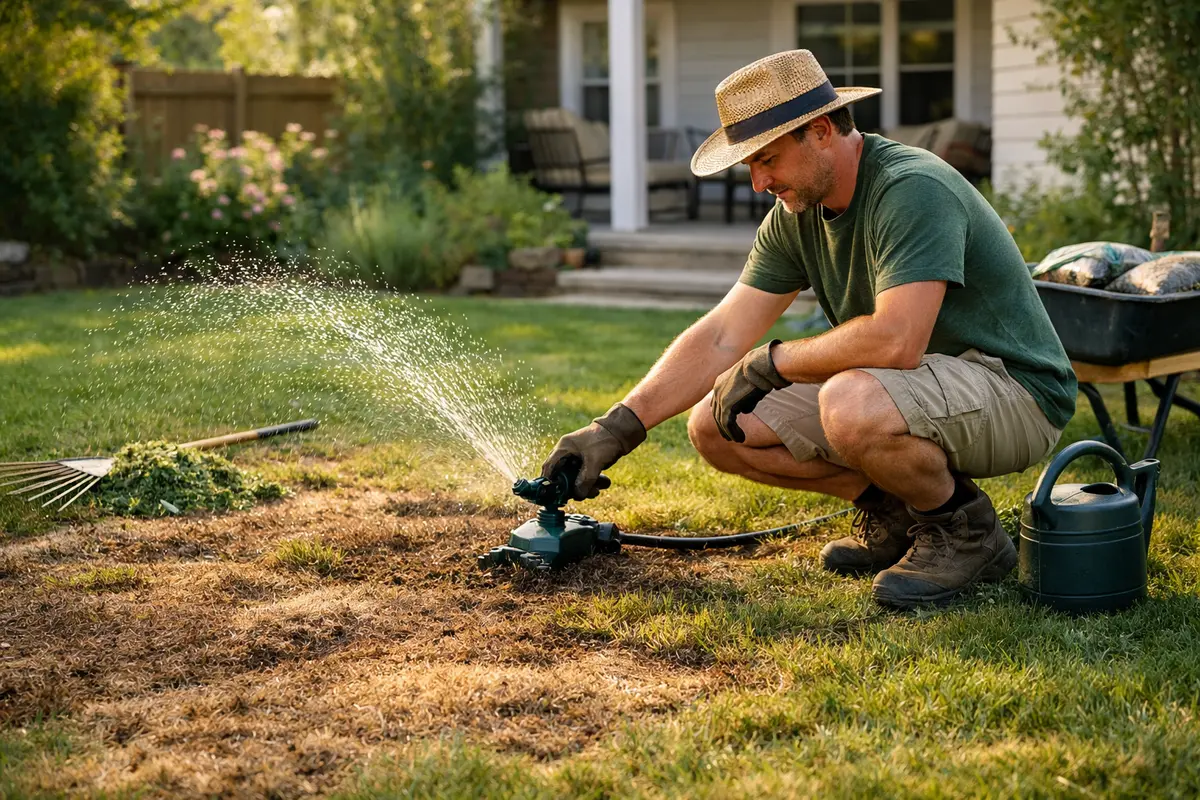 Implementing Effective Lawn Maintenance Routines How to fix lawn damage after extreme heat Section illustration.