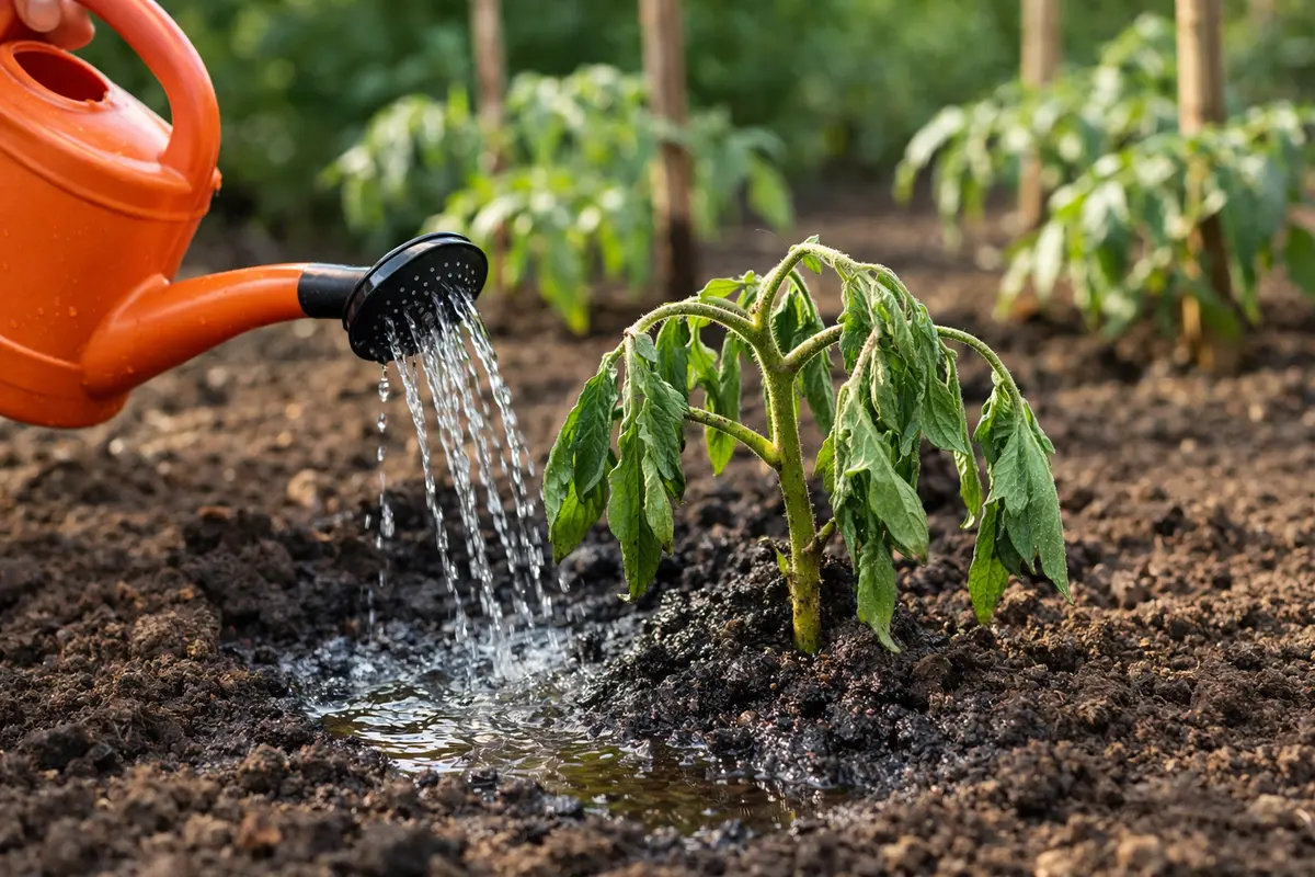 Step 1 – Adjust Soil Moisture for Drooping Tomatoes What to do when beefsteak tomato plants droop after transplant Section il
