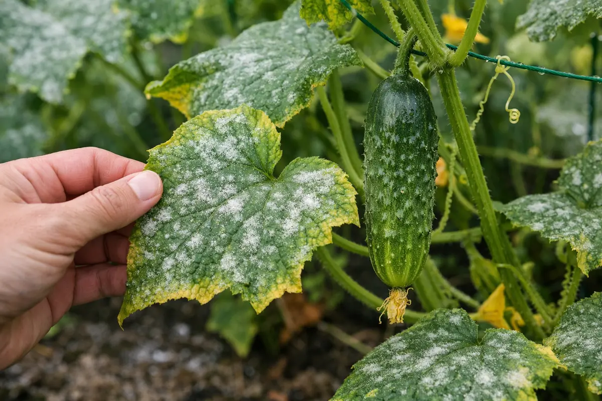 Step 1 – Stop Cucumber Plants Develop Powdery Mildew in Damp Weather Imm What to do when cucumber plants develop powdery mild