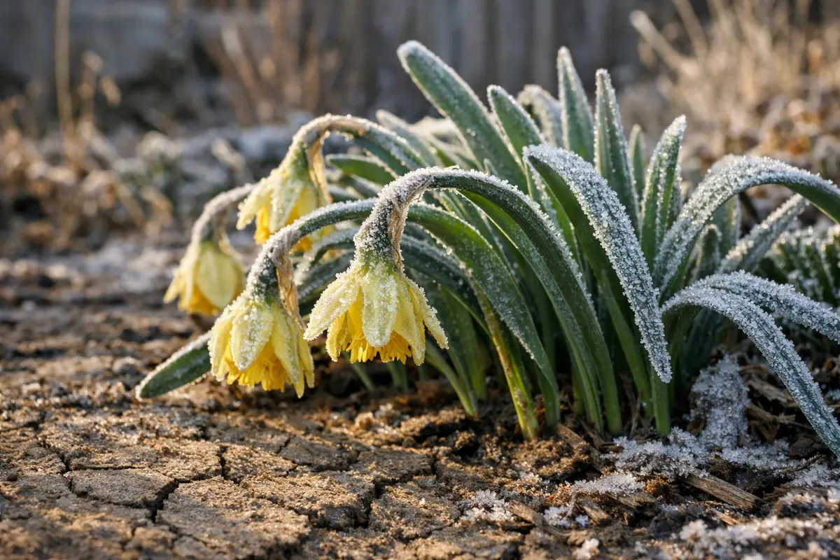 Why are my daffodils drooping after the first frost before they wilt (Why are my daffodils drooping after the first frost) Fe