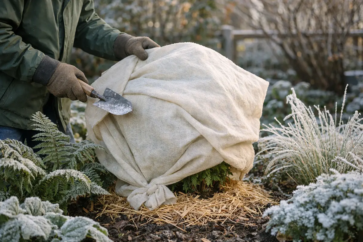 Step 4 – Protect Ferns from Frost in Future Why do my ferns turn brown during winter cold Section illustration.