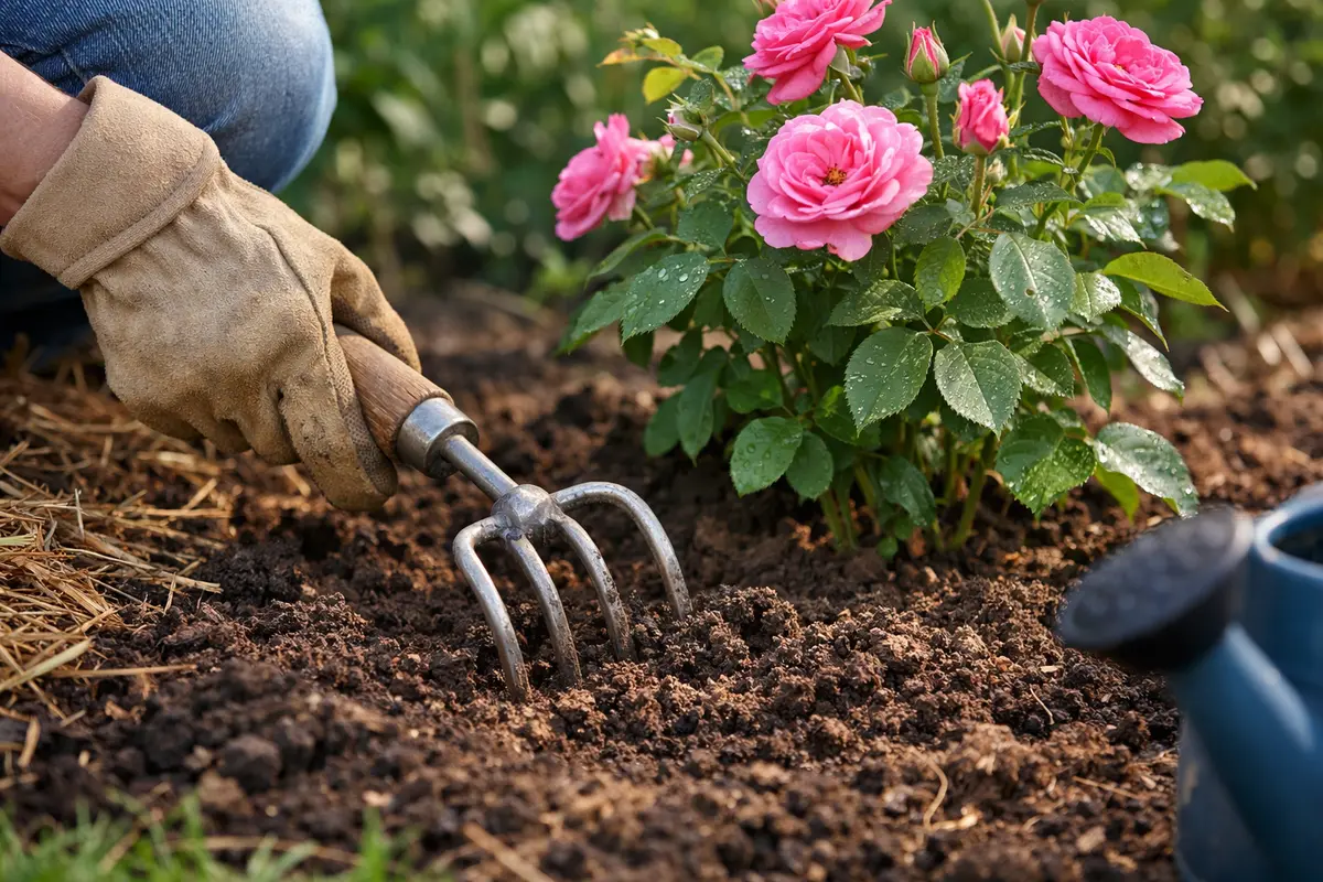 Step 4 – Prevent Compacted Soil Around Rose Bushes During Summer Heat fr How to fix compacted soil around rose bushes during