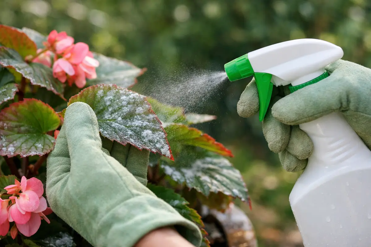 Step 3 – Treat Begonias to Recover from Powdery Mildew How to fix powdery mildew on begonia leaves during humidity Section il
