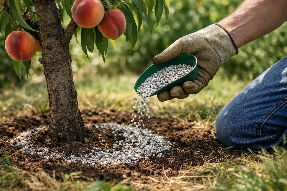 Step 3 – Feed Peach Trees with Balanced Fertilizer How to fix stunted growth in peach trees during summer Section illustratio