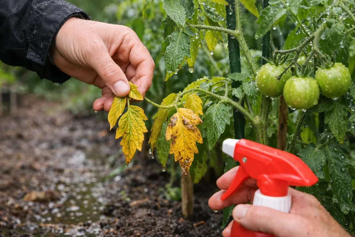 Step 1 – Stop Yellow Tomato Leaves After Heavy Rain Immediately How to fix yellow tomato leaves after heavy rain Section illu
