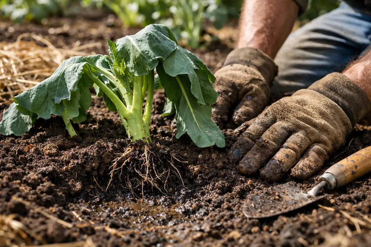 Fixing wilting broccoli plants after transplant in sun when roots can't (Fixing wilting broccoli plants after transplant in s