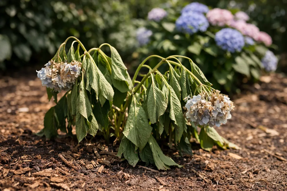 Step 1 – Stop Fixing Wilting Stems on Hydrangeas After a Heatwave Immedi Fixing wilting stems on hydrangeas after a heatwave