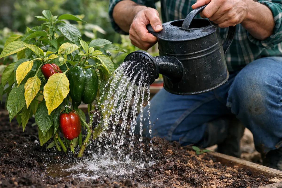 fixing yellow leaves on bell peppers water bell peppers immediately to revive