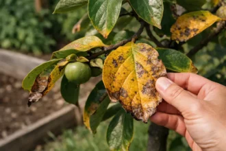 Fixing yellow leaves on persimmon trees during the growing season when s (Fixing yellow leaves on persimmon trees during the