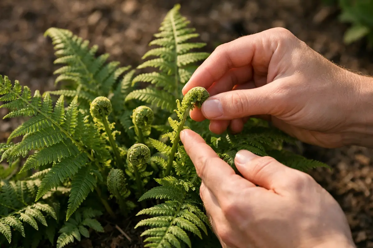 Step 6 – Check Fern Fronds for New Growth Weekly How to fix drooping ferns during a drought Section illustration.
