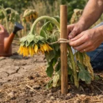 How to fix drooping sunflower stems during drought before wilting (How to fix drooping sunflower stems during drought) Featur