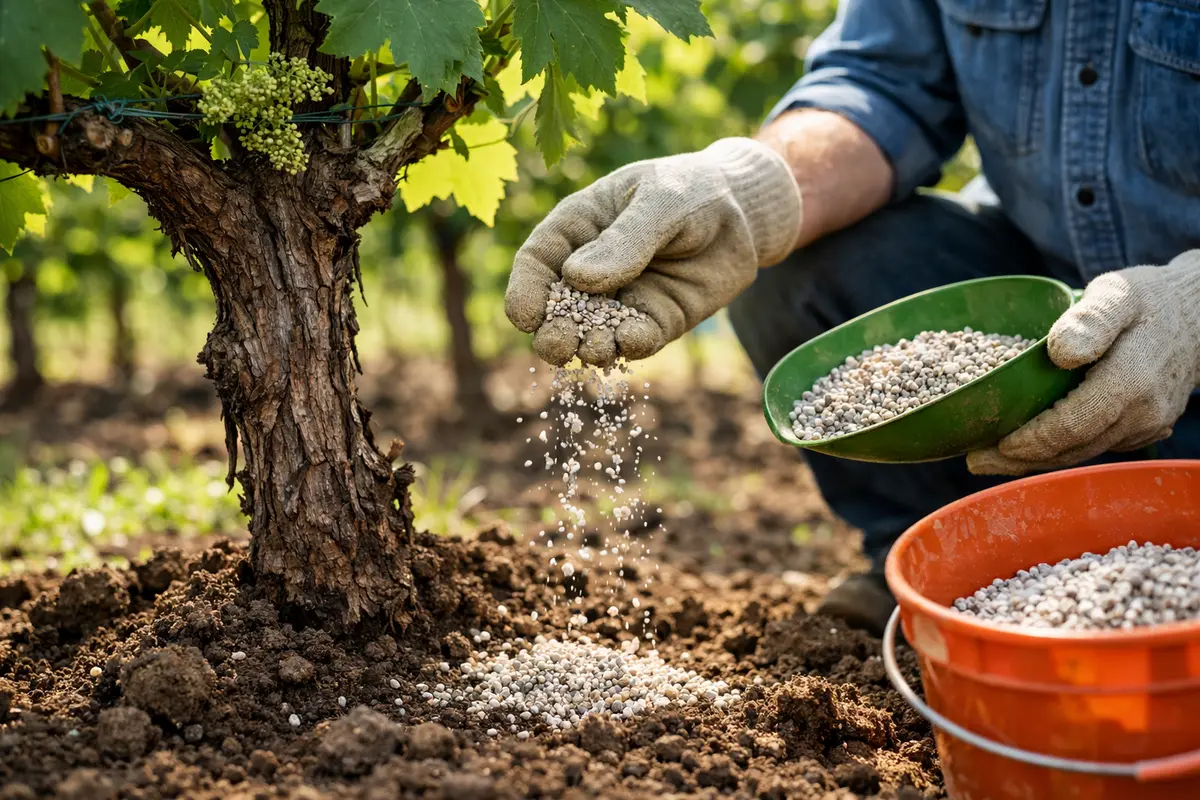 Step 3 – Fertilize Grapevines to Promote Recovery How to stop aphids on grapevine during flowering Section illustration.