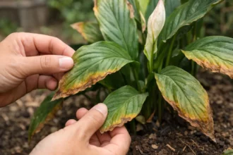 how to fix browning edges on with damaged foliage in outdoor soil