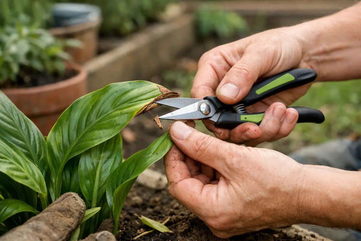 how to fix browning edges trim brown edges on peace lily leaves