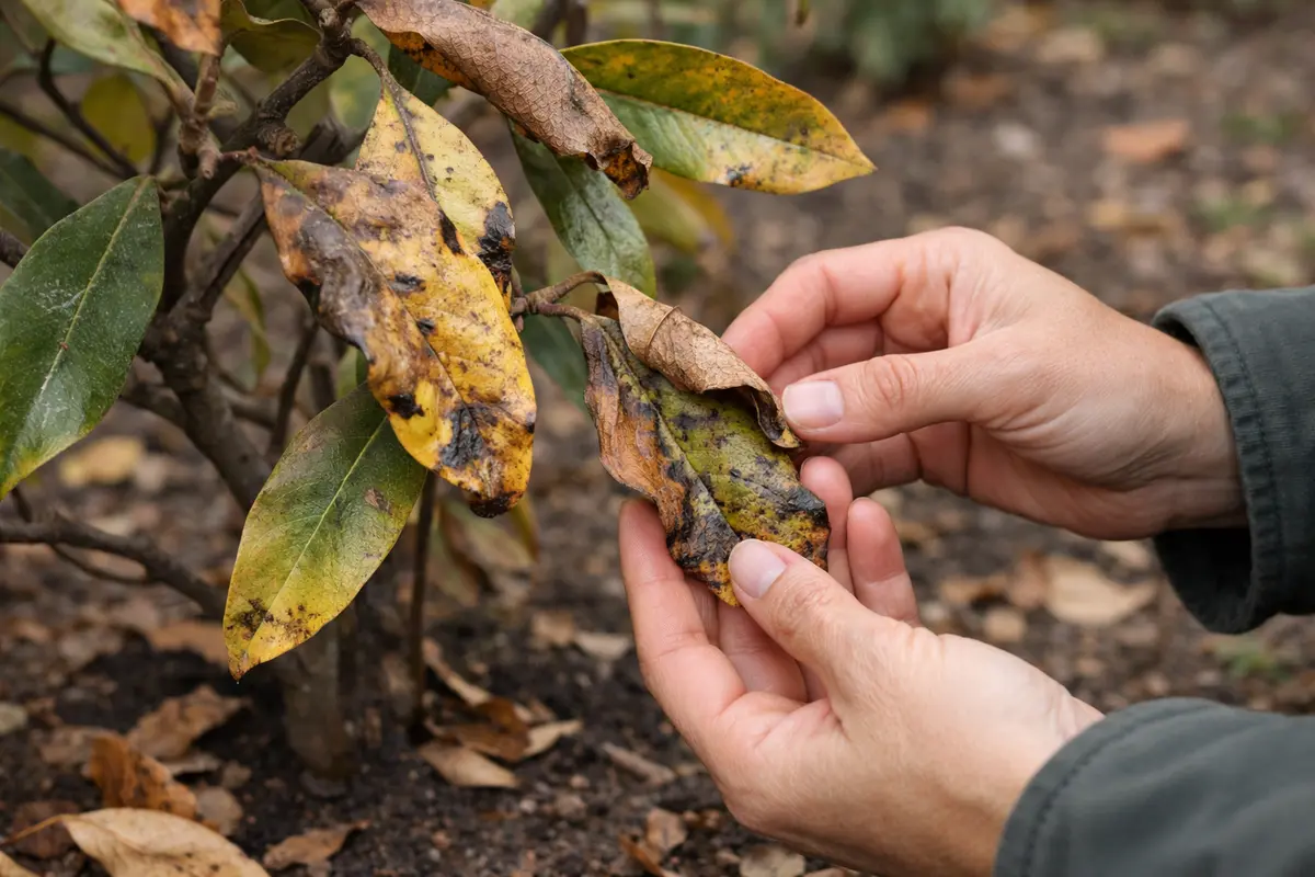 how to fix curling leaves on with damaged foliage in outdoor soil