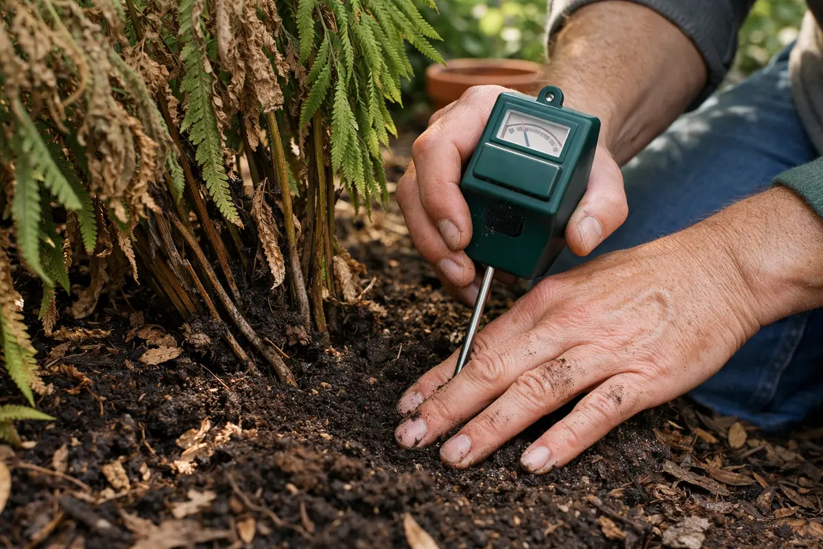 how to fix drooping outdoor ferns test soil moisture for fern recovery