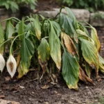 how to fix drooping peace lilies wilting visibly in real garden soil