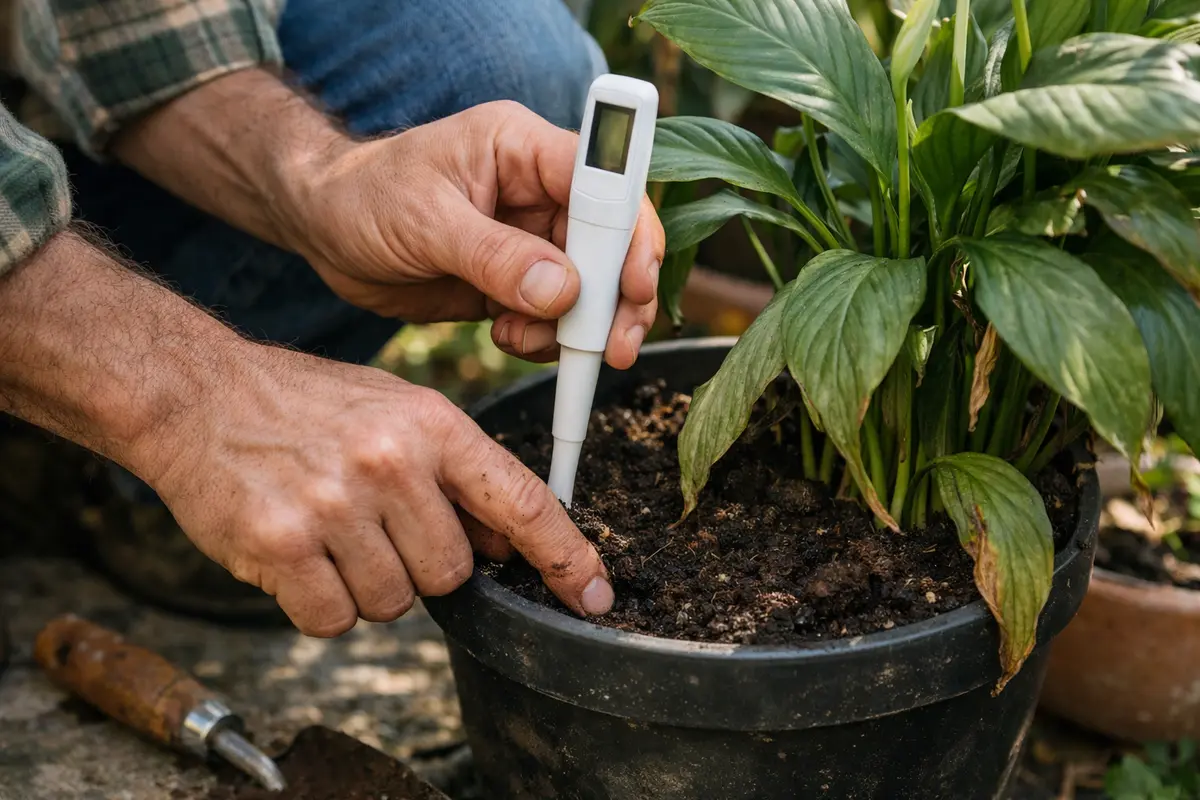 how to fix drooping peace lilies inspect peace lily soil moisture level