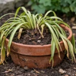 how to fix drooping spider plants wilting visibly in real garden soil