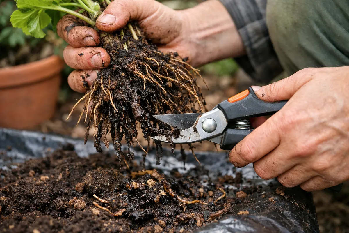 how to fix root rot in prune geranium roots affected by rot