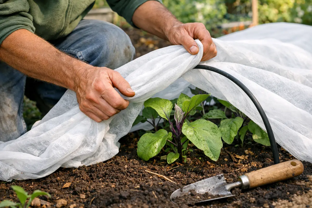 how to fix stunted growth in cover eggplants with floating row covers