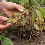 how to fix stunted growth in with damaged foliage in outdoor soil
