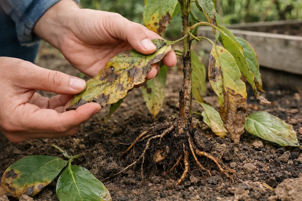 how to fix stunted growth in with damaged foliage in outdoor soil