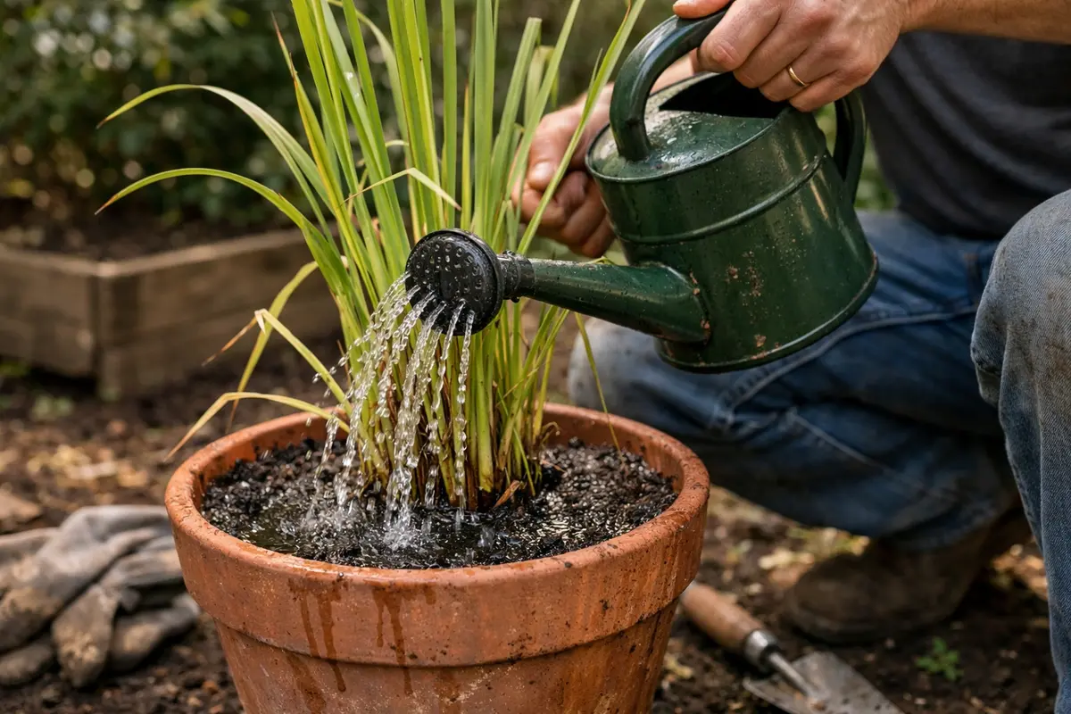 how to fix stunted growth in potted water adequately to revive lemongrass