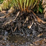 how to fix wilting ferns after with unhealthy roots showing in soil