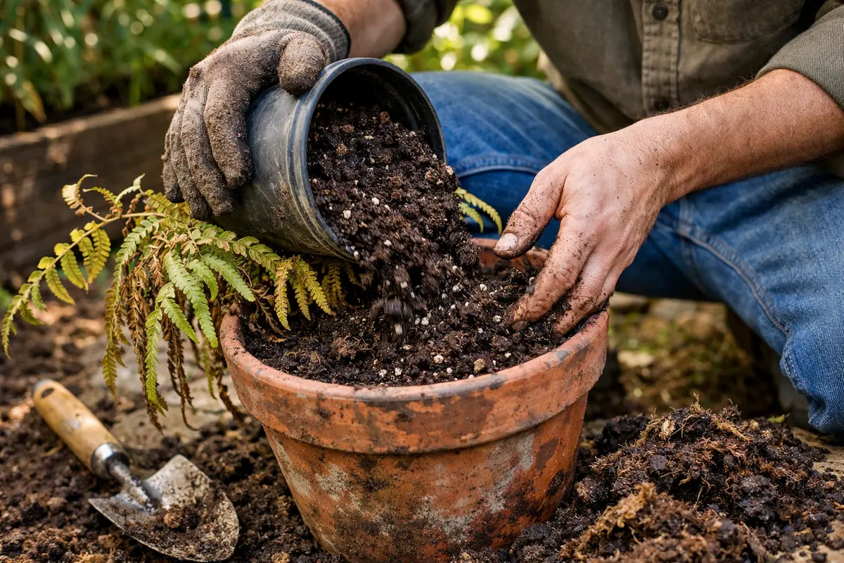 how to fix wilting ferns after replace soil to aid fern rehabilitation
