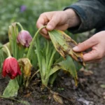 how to fix wilting tulips after with damaged foliage in outdoor soil