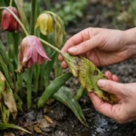 how to fix wilting tulips after with damaged foliage in outdoor soil