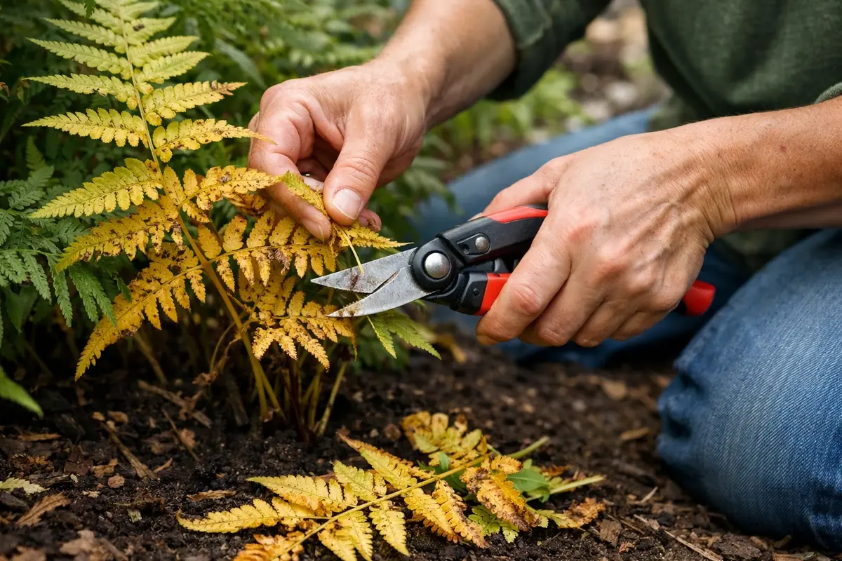 how to fix yellowing leaves on ferns trim yellowing fern leaves immediately