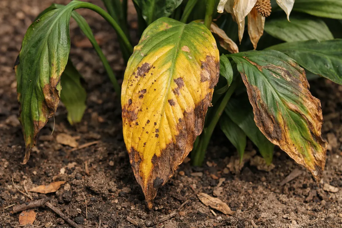 how to fix yellowing leaves with visible browning or spots on leaves