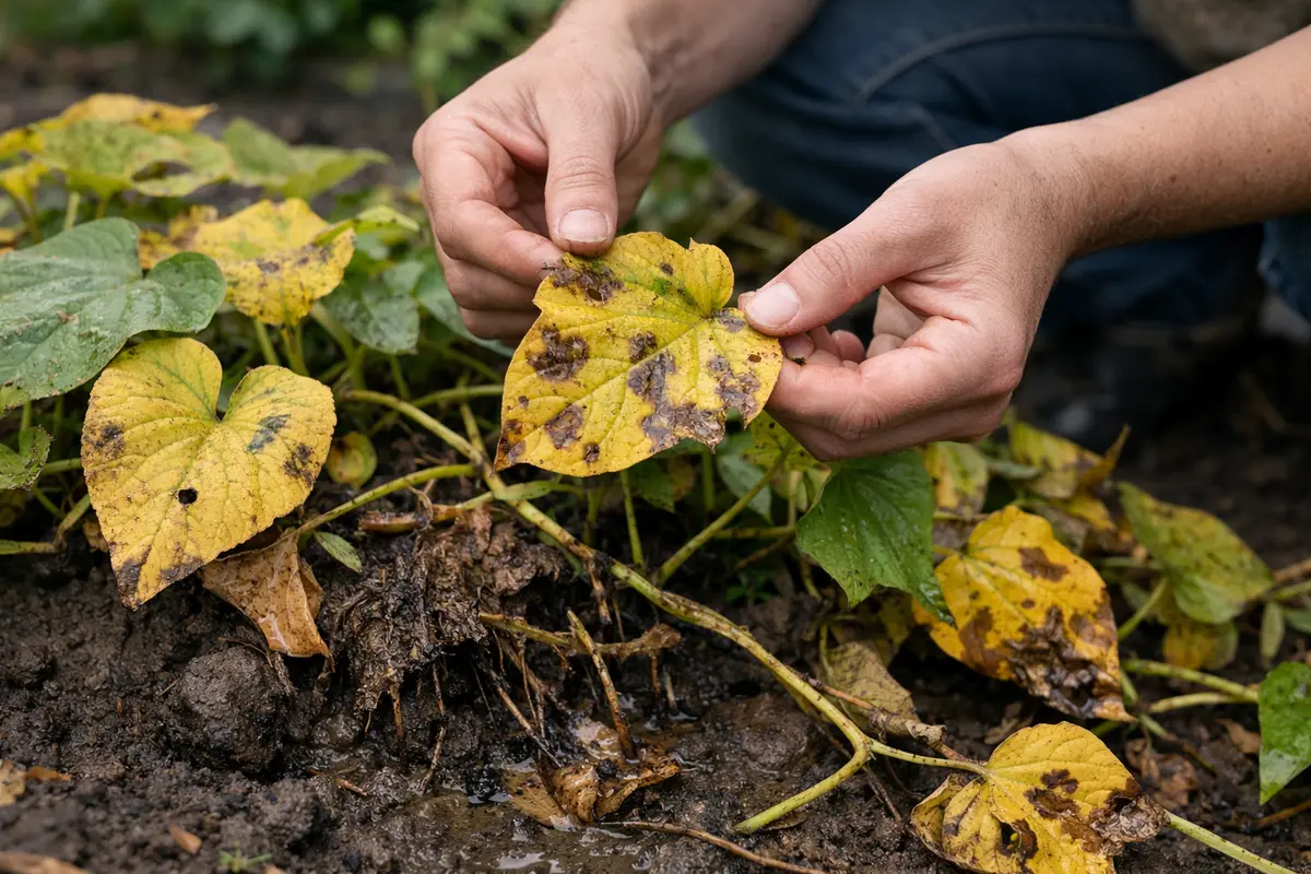 how to fix yellowing leaves on with damaged foliage in outdoor soil