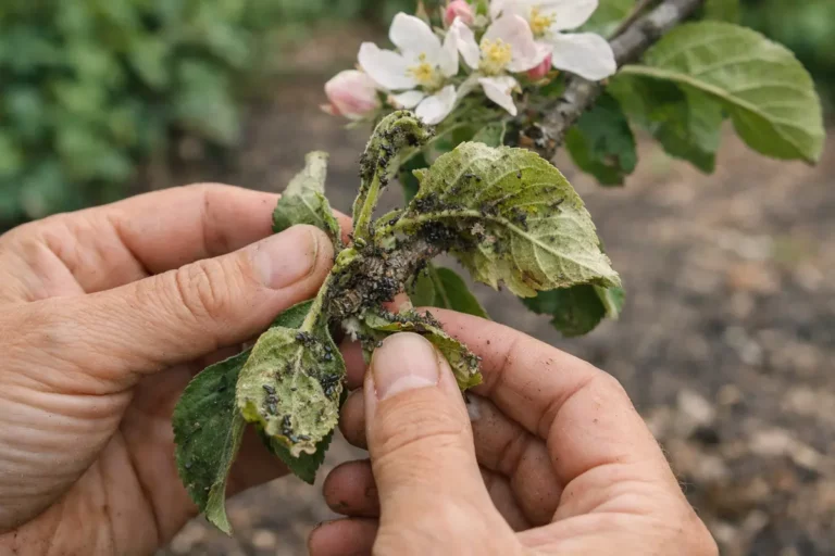 how to prevent aphids on apple with damaged foliage in outdoor soil