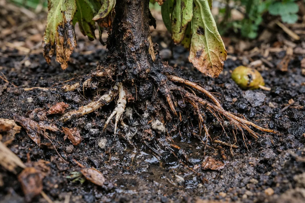 how to prevent root rot in with unhealthy roots showing in soil