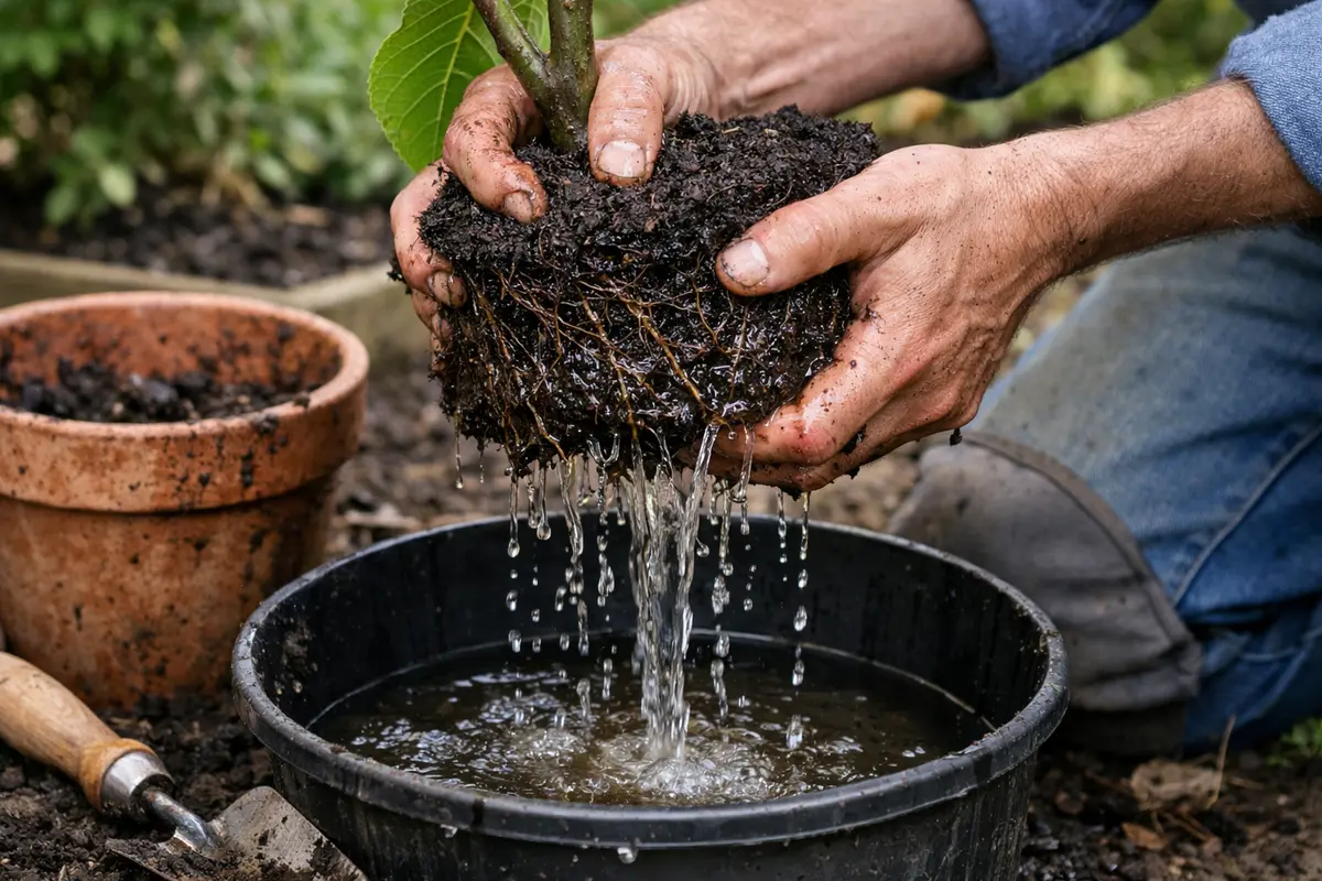 how to prevent root rot in remove excess water from fig roots