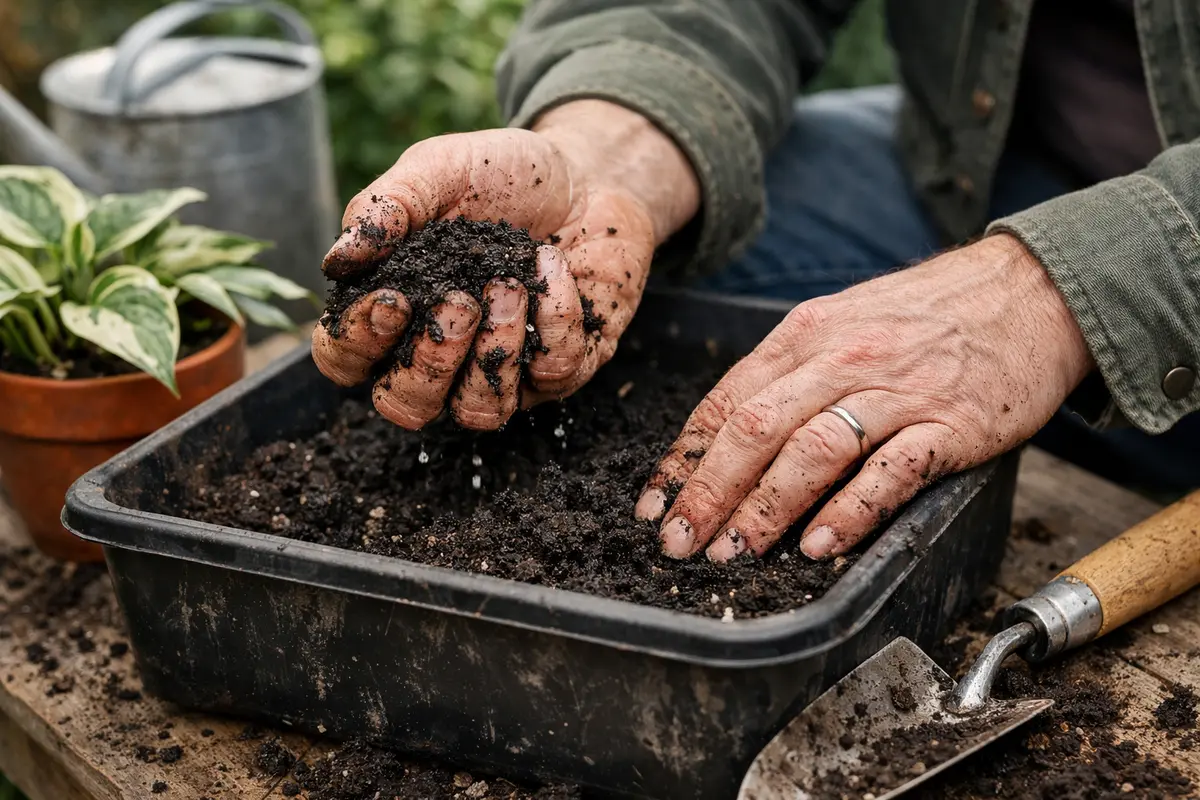 how to prevent root rot in inspect potting soil for excess moisture