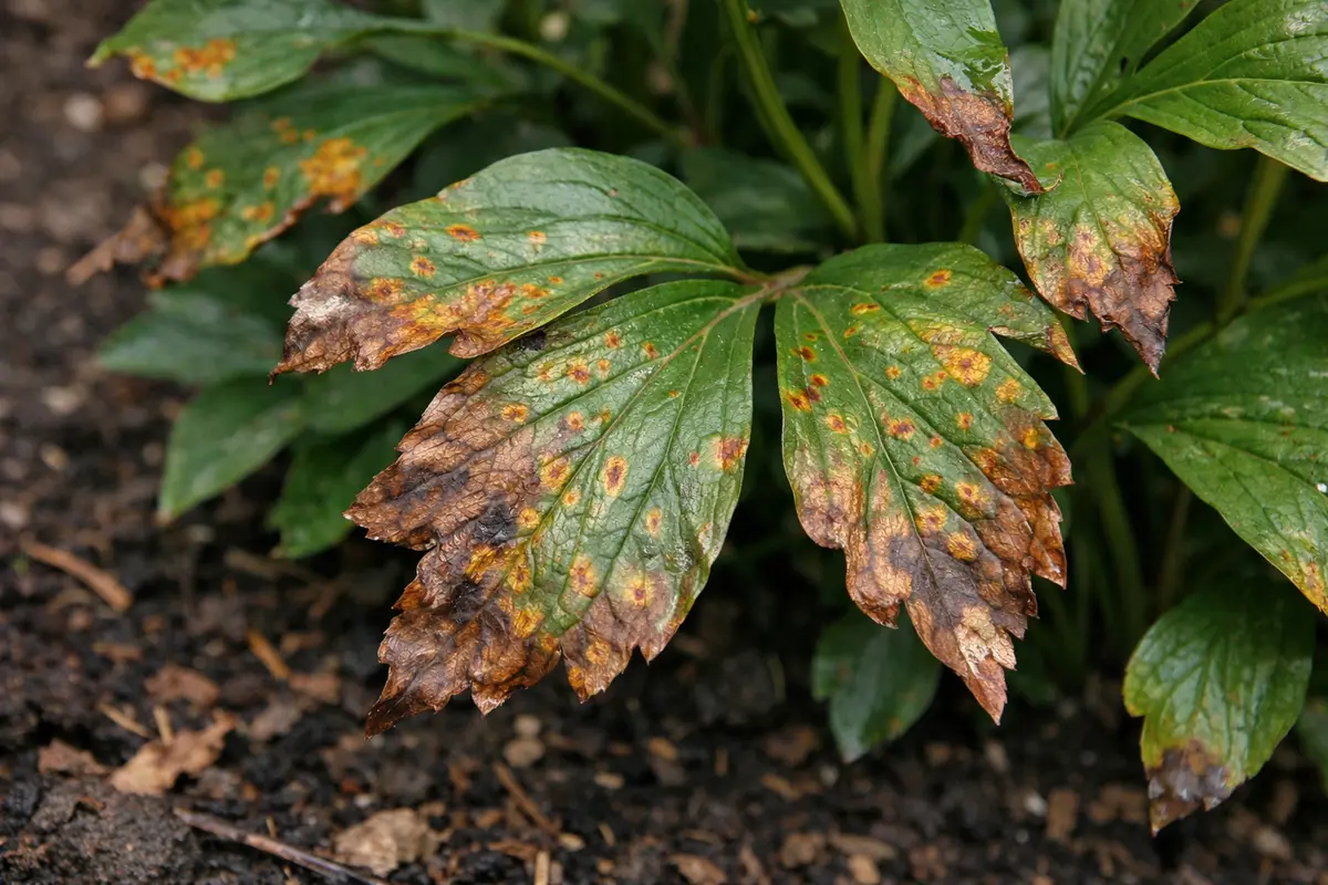 how to prevent rust on with visible browning or spots on leaves