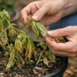 how to prevent wilting herbs in with damaged foliage in outdoor soil