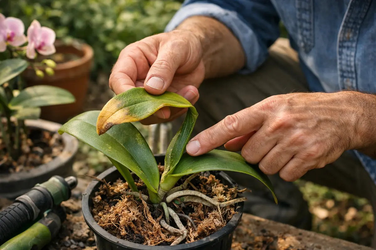 how to prevent wilting in inspect orchid leaves for signs of stress
