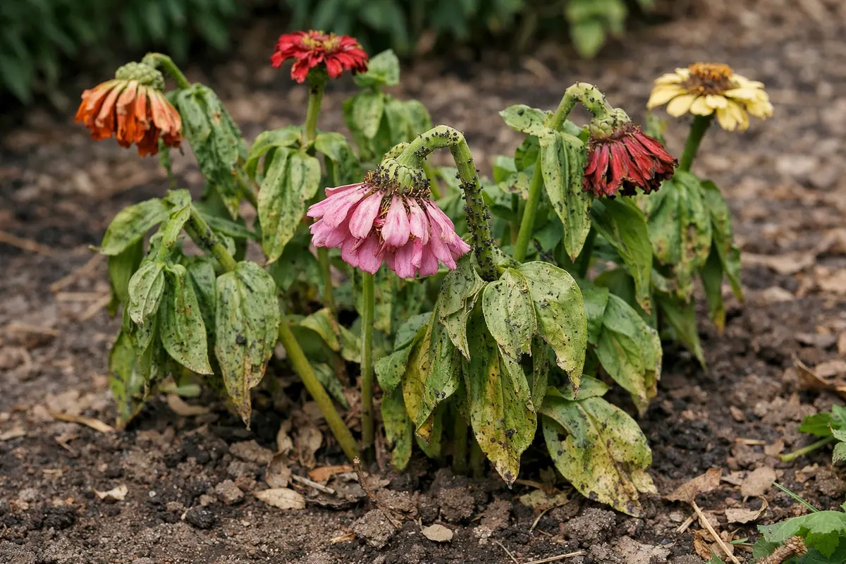 how to stop aphids on zinnias wilting visibly in real garden soil