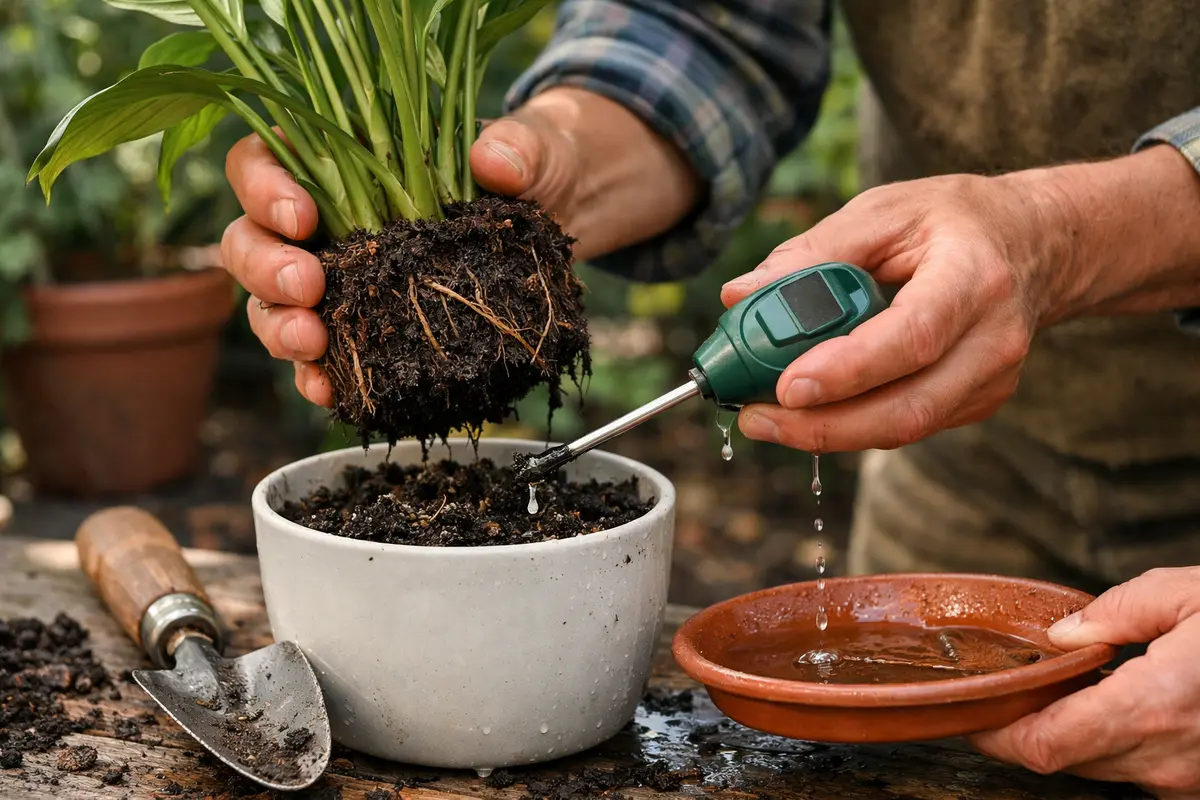 how to stop root rot in potted avoid overwatering during growth season