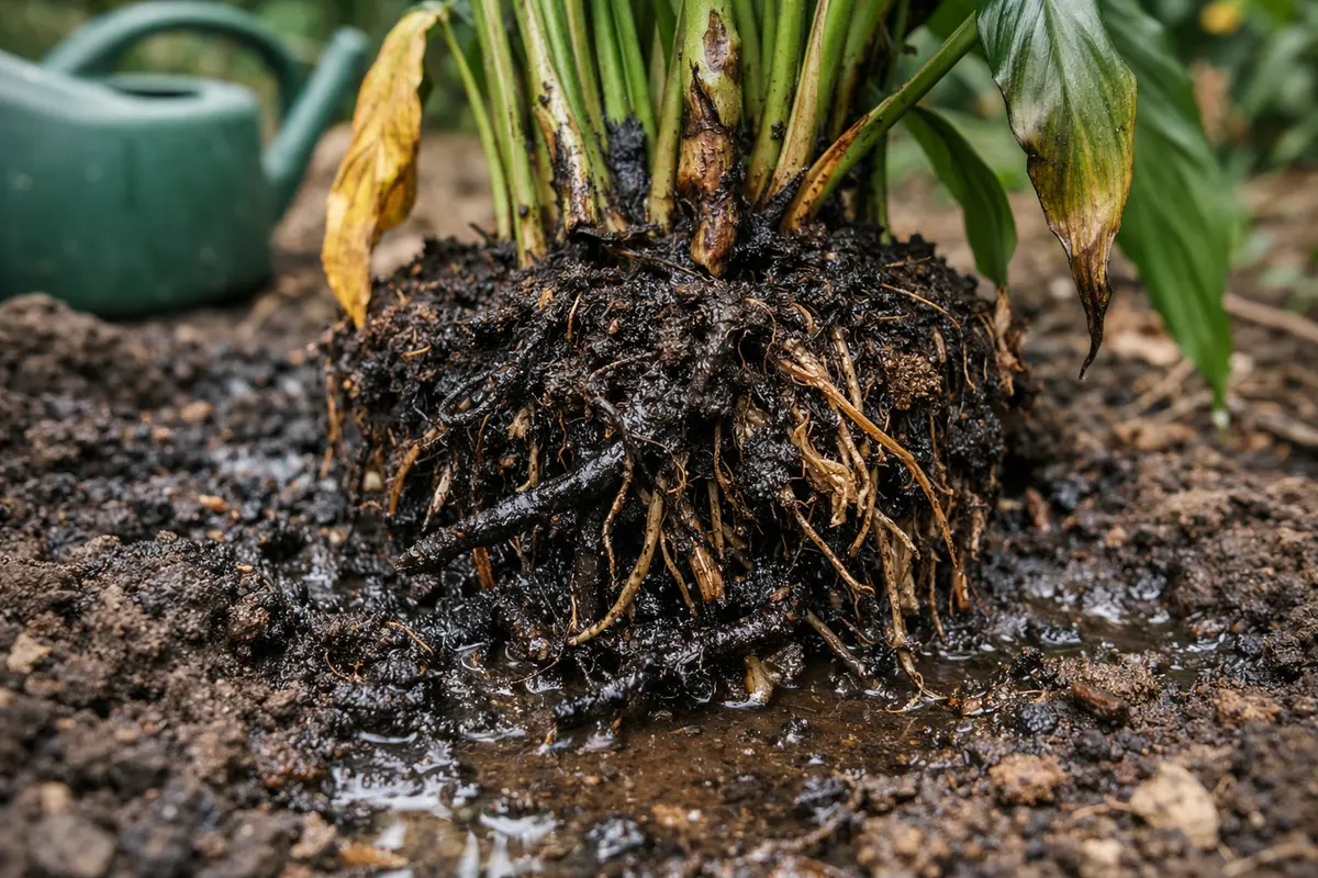 how to stop root rot in with unhealthy roots showing in soil