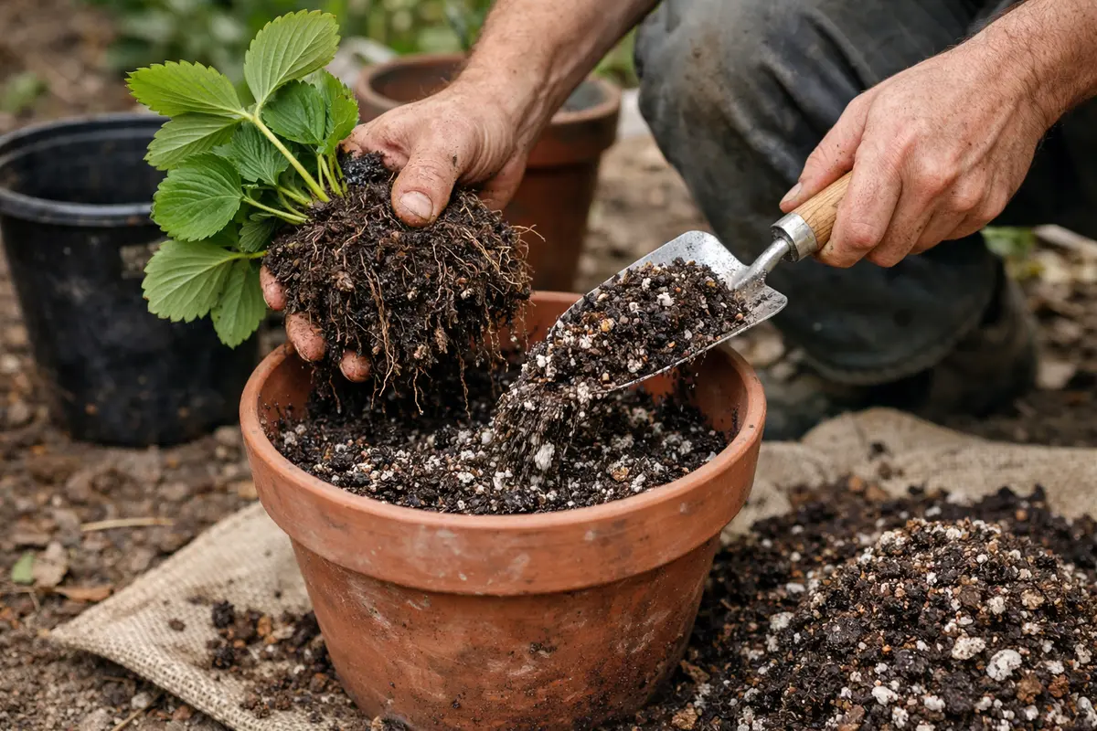 how to stop root rot repot strawberries with airy soil for recovery