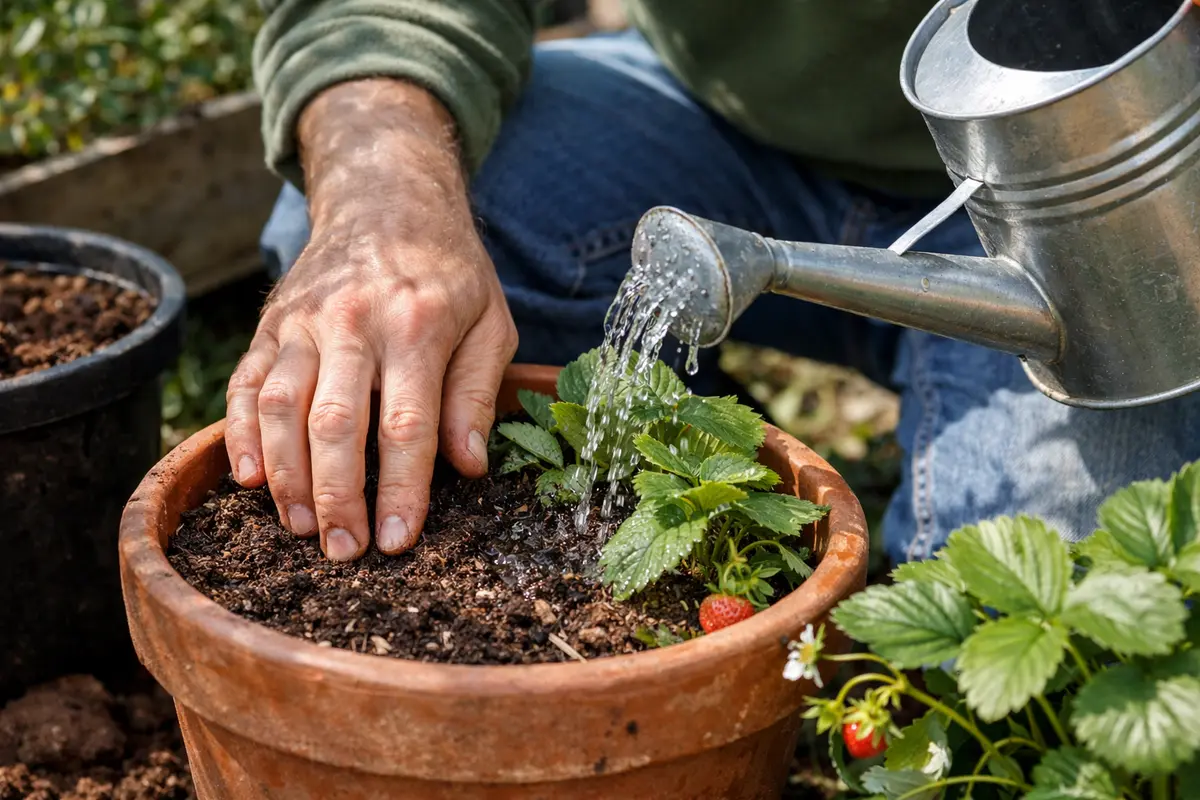 how to stop root water only when topsoil is dry for prevention