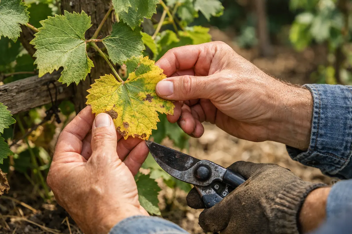 how to stop yellowing leaves inspect grape leaves for new yellowing signs